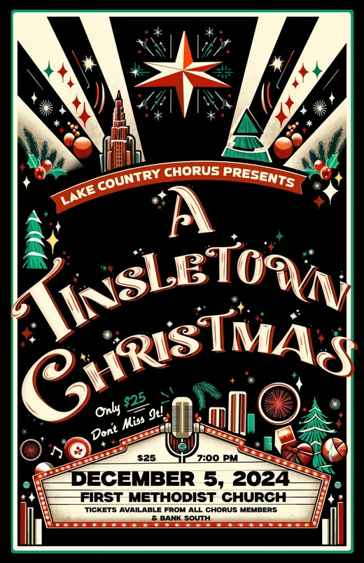 A Tinsletown Christmas concert poster
